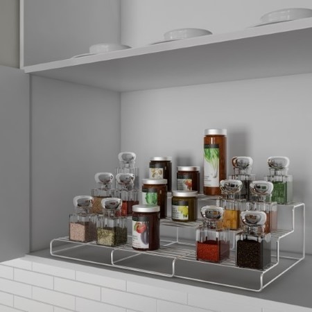 HASTINGS HOME Spice Rack, Adjustable, Expandable 3-tier Organizer for Counter, Cabinet, Pantry-Storage, Canned Food 969911LQY